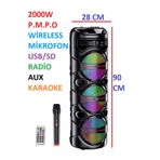 LEERFEI Ultra+ BASS Büyük Boy DJ Kabin Tekerlekli Organizasyon USB Hoparlör Taşınabilir Şarjlı Kablosuz Mic