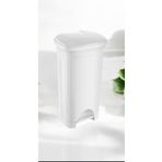 LeesHome 50 Lt Slim Pedallı Plastik Çöp Kovası BEYAZ Kapaklı 65X35X43 CM