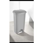 LeesHome 50 Lt Slim Pedallı Plastik Çöp Kovası GRİ Kapaklı 65X35X43 CM