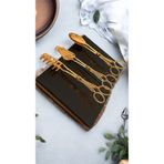 LeesHome NEW Gold Servis Makarna Salata Sandviç Pasta Maşa Set