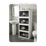 LeesHome Sebzelik komidin Katlanabilir Modüler Dolap 4 lü 50cm30cm 20cm gizli tekerlekli beyaz