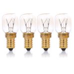LEEVUS Vintage Edison Ampul 4 Adet Yüksek Sıcaklık Ampul 300 Derece Mikrodalga Fırın Ampulleri Tungsten Filament Ampuller Tuz Lambası Ampulü 25W A
