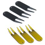 Leewoth 6 Adet Metal Bükme Golf Divot Onarım Aracı, Golf Onarım Aracı, Golf Aksesuarları, Hafif ve Sağlam (Siyah ve Bronz)