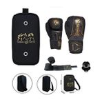 Legacy Kick Boks Eldiveni Boks Eldiveni Muay Thai Eldiveni 3'lü Set ve Eldiven Taşıma Çantalı - Siyah - 10 oz