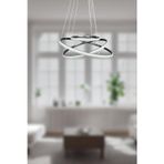 Legacy Rings Modern Tasarım Gri Renk - Yatak Odası - Salon - Çocuk Odası - Mutfak Beyaz LED 3 Lü Avize