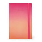 Legami - Beyaz sayfalı not defteri, M beden, fildişi renkli kağıttan, 90 g/m², 192 sayfa, yumuşak kapak, lastik bant, boyut 13 x 21 cm, Golden Hour