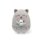 Legami - Mutfak saati, Kitty teması, manuel ayarlanabilir, 60 dakika, pilsiz, çap 6 cm, yükseklik 8 cm, gri