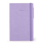 Legami - Not Defteri, Kareli, Medium, 192 Sayfa, Yumuşak PU Cilt, FSC® Sertifikalı Kağıt, Fildişi Kağıt, 90 g/m², Aylık Planlayıcı, Adres Defteri, Yer İşareti, 13 x 21 cm, Renk Lavanta