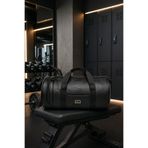 LEGAN Erkek Siyah Spor Çantası Seyahat Çantası Suni Deri Duffle Bag Orta Boy 8360