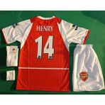 Legent Lady Arsenal Thierry Henry Kırmızı Retro Çocuk Forma 4 Lü Set. Forma+Şort+Çorap+Bileklik - 11 - 12 Yaş - Çok Renkli