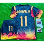 Legent Lady Barcelona 2026 Neymar Jr Yeni Sezonu Ejderha Alevli Çocuk Forması 4 Lü Set - 7 - 8 Yaş - Çok Renkli