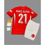 Legent Lady Barış Alper Türkiye Milli Takımı Euro 2024 Deplasman Taraftar Çocuk Forması 4'lü Set - 6 - 7 Yaş - Kırmızı