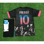 Legent Lady Miami 2023/24 Yeni Sezon Lionel Messi Çocuk Forması 3'lü Set (Black) - 5 - 6 Yaş - Siyah
