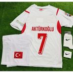 Legent Lady Türkiye 2026 Kerem Aktürkoğlu Yeni Sezon Deplasman Beyaz Çocuk Forması 4 Lü Set - 7 - 9 Yaş