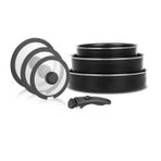 Leggno All-In-One Titanium 7 Parça Set: 20-24Cm Derin&26Cm Sığ Tencere 20-24-26Cm Cam Kapak 1 Adet Özel Sap