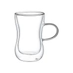Leggno Vetro Borosilikat Çift Camlı Kulplu Çay Bardağı 150 Ml (2 Adet) - Şeffaf