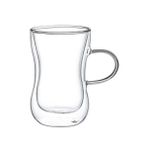 Leggno VETRO Borosilikat Çift Camlı Kulplu Çay Bardağı 150ML (2ad)