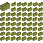LEGO 100 Adet 1x2 Modifiyeli Duvar Parçası Zeytin Yeşili 98283