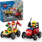 Lego 60458 70 Parça City Pizza Arabası İtfaiye Kamyonuna Karşı Yarış Arabası Oyuncak Seti
