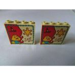 LEGO Aksesuar Moc Custom Bina Tuğla 1 X 4 X 3 Taba Şerif Baskılı Panel