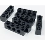 LEGO Aksesuar Moc Technic Brick 1 X 4 Pin Delikli Tuğla Siyah