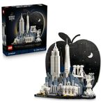 LEGO Architecture New York City – Büyük Elma 21066 - Yetişkinler için Central Park, Sarı Taksiler, Baskılı Karo ve Gizli Sürpriz İçeren Yaratıcı Dekoratif Model Yapım Seti, Hediye Fikri (1465 Parça)