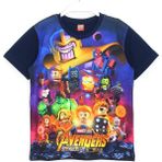 LEGO Avengers Infinity War Karakterleri 3D Baskılı Erkek Çocuk Kısa Kollu T-Shirt 5 - 13 Yaş Lacivert - 8 - 9 Yaş