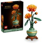 LEGO Botanicals Krizantem 10368 – Yetişkinler için Altın Şeritli ve Ahşap Görünümlü Kaide Üzerinde Pastel Yeşil Saksı İçeren Dekoratif Çiçek Modeli Yapım Seti, Sevgililer Günü Hediye Fikri (278 Parça)