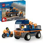 Lego ® City Motosiklet Taşıyıcı - Oyuncak Araç Yapım Seti - Açık Kasa Kamyon - 2 Minifigür -