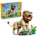 LEGO Creator 3’ü 1 Arada Vahşi Hayvanlar: Görkemli Aslan 31386-9 Yaş ve Üzeri Çocuklar için 4 Safari Figürü İçeren Yaratıcı Oyuncak Yapım Seti, Çocuklar için Doğum Günü Hediyesi Fikri (839 Parça)
