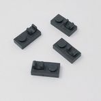 LEGO Custom Akseuar Plate Modified 1 x 2 Ortada O Clip Koyu Gri Tuğla