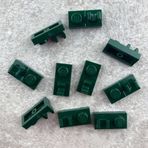 LEGO Custom Akseuar Plate Modified 1 x 2 Ortada O Clip Koyu Yeşil Tuğla