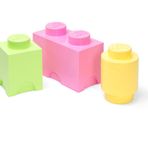 LEGO Depolama Tuğla Çoklu Paket S, Pastel, İstiflenebilir Saklama Kutuları, 3'lü Set