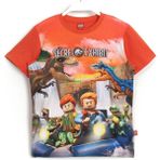 LEGO Dinazor Temalı Jurassic World The Secret Exhibit Baskılı Çocuk T-Shirt - 9 - 10 Yaş - Turuncu