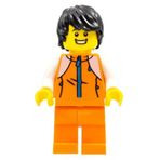 Lego HOL267 Man Orange Tracksuit Mini Figür