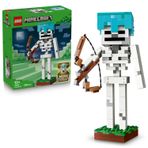 LEGO Minecraft İskelet 21594-10 Yaş ve Üzeri Çocuklar için Yay, Ok ve Elmas Miğfer Aksesuarları İçeren Yaratıcı Oyuncak Figür Yapım Seti, Çocuklar için Hediye Fikri (502 Parça)