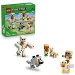 LEGO Minecraft Tavuk Jokey Çöl Saldırısı 21592-9 Yaş ve Üzeri Çocuklar için Yavru Zombi Kurusu, Tavşan, Bebek Köylü ve Yavru Kurt Dahil 6 Figür İçeren Oyuncak Yapım Seti, Hediye Fikri (428 Parça)