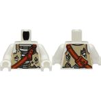 LEGO Minifigür Parçaları: Torso, Vücut, Gövde: 973PB5154C01 Iskeletor Korsan Pirate