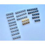 LEGO Orijinal Parçalar - Karma - 1 x 4 1 x 3 Plate Dark Bluish Gray Tan (19 Parça)