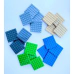 LEGO Orijinal Parçalar - Karma 6 x 6 Renkli Plate Gri Tan Yeşil Mavi Plate (20 Adet)