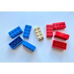LEGO Orijinal Parçalar - Karma - Brick 2 x 4 Kırmızı Mavi (9 Parça)
