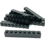 LEGO Orjinal Aksesuar Custom Moc Creator Brick 1 X 8 Tuğla Siyah