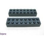 LEGO Orjinal Aksesuar Moc Custom Creator Brick 2 X 8 Tuğla Siyah