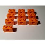 LEGO Orjinal Aksesuar Moc Custom Technic Brick 1 X 2 Pin Delikli Turuncu Tuğla