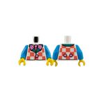 LEGO Orjinal Custom Minifigür Minifigure Gövde Torso Beyaz Mercan Kareli Yelekli Papyonlu Palyaço
