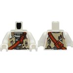 LEGO Orjinal Custom Minifigür Minifigure Gövde Torso Beyaz Zombi İskelet Korsan