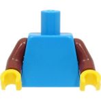 LEGO Orjinal Custom Minifigür Minifigure Gövde Torso Sade Dark Azure - Kahverengi Kol