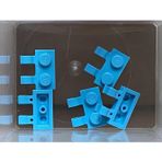 LEGO Orjinal Custom Plate Modified 1 X 2 Çift Yatay Clip Medium Azure Düz Tuğla