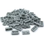 LEGO Orjinal Moc Custom Aksesuar Creator Plate 1 X 2 Düz Tuğla Açık Gri