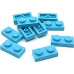 LEGO Orjinal Moc Custom Aksesuar Creator Plate 1 X 2 Düz Tuğla Medium Azure